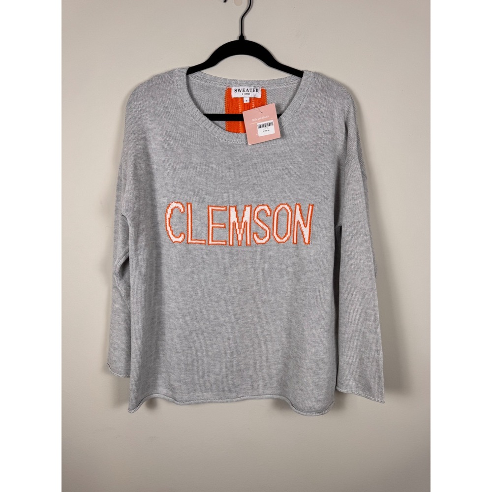 Sweater x Vetter Clemson University Gray Knit Game Day Sweater Small NWT